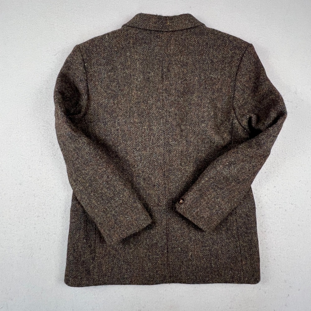 Harris Tweed Wool Blazer Womens 14 Jacket Wool Herringbone Scottish Coat - Picture 3 of 16